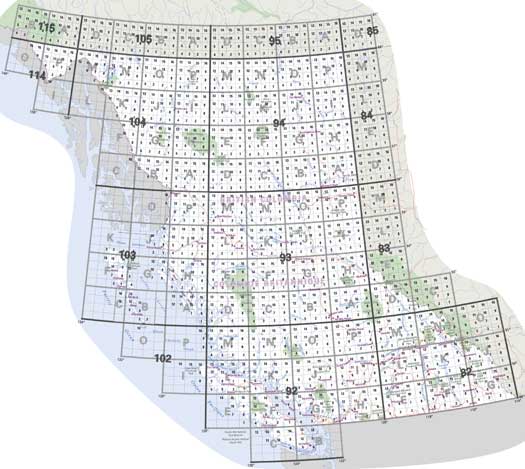 British Columbia Topo Maps Nts Topographical Maps For British