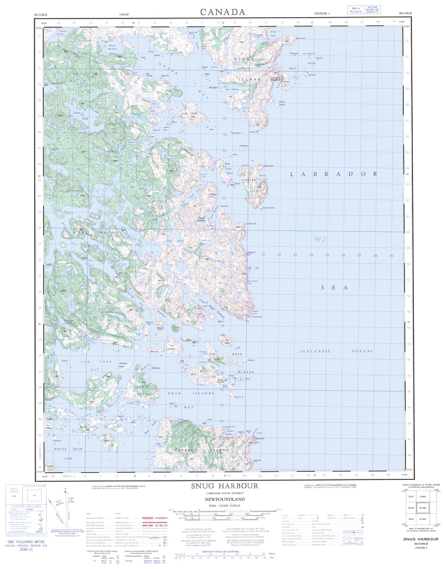 Snug Maps 003D13 - SNUG HARBOUR - Topographic Map