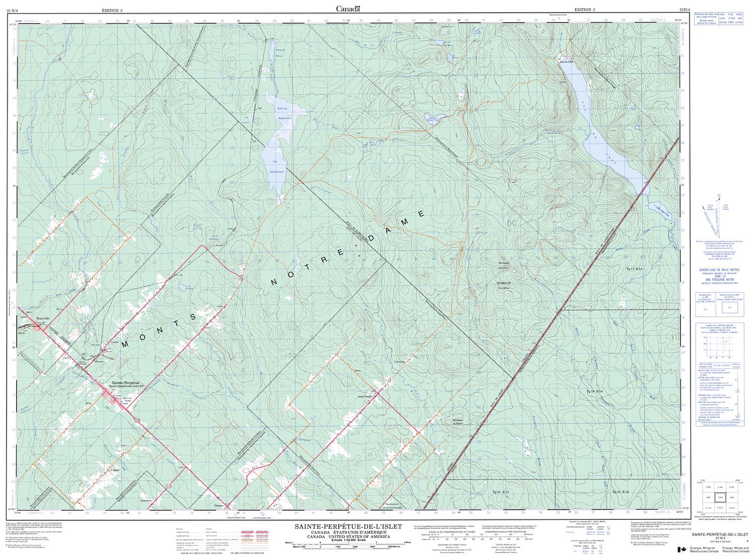 021N04 - SAINTE-PERPETUE-DE-L'ISLET - Topographic Map