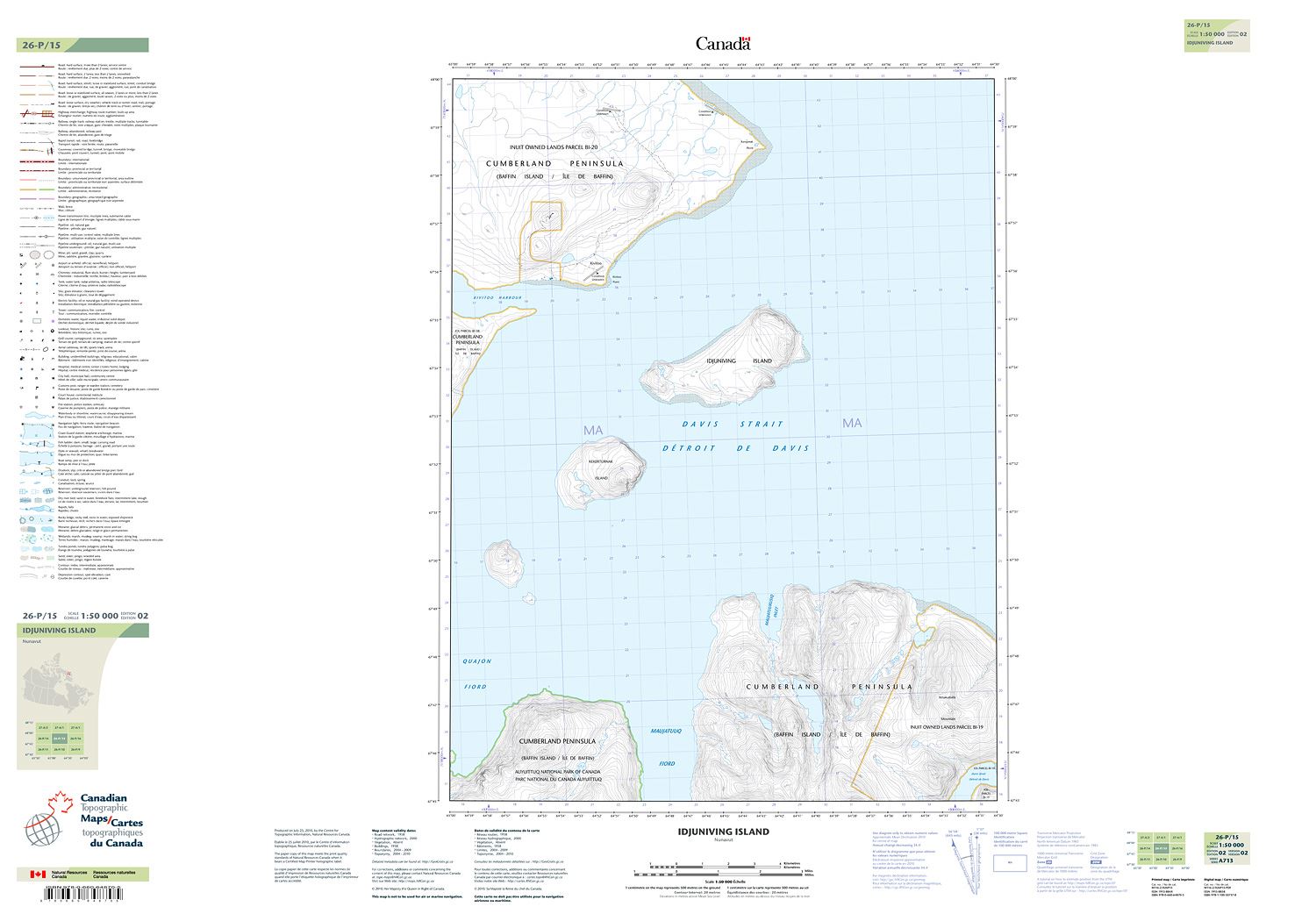 Injune Map 026P15 - IDJUNIVING ISLAND - Topographic Map