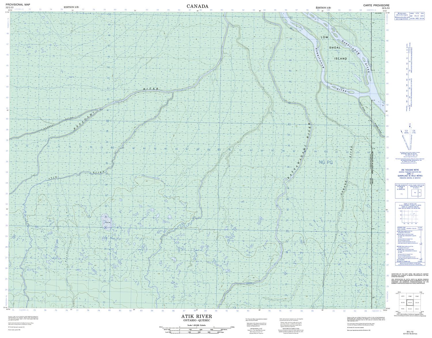 032L13 - ATIK RIVER - Topographic Map