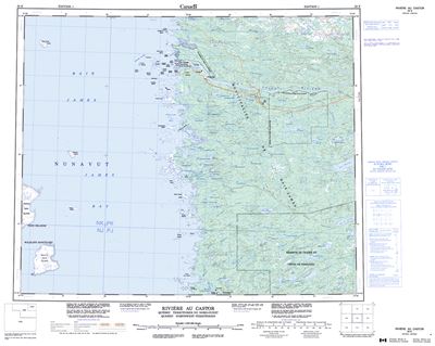 033E - RIVIERE AU CASTOR - Topographic Map