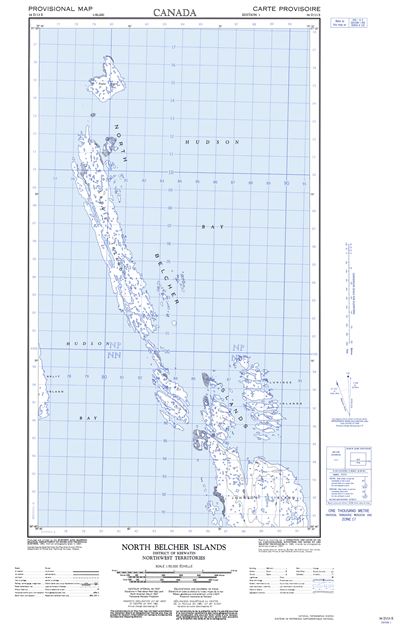 034D13E - NORTH BELCHER ISLANDS - Topographic Map