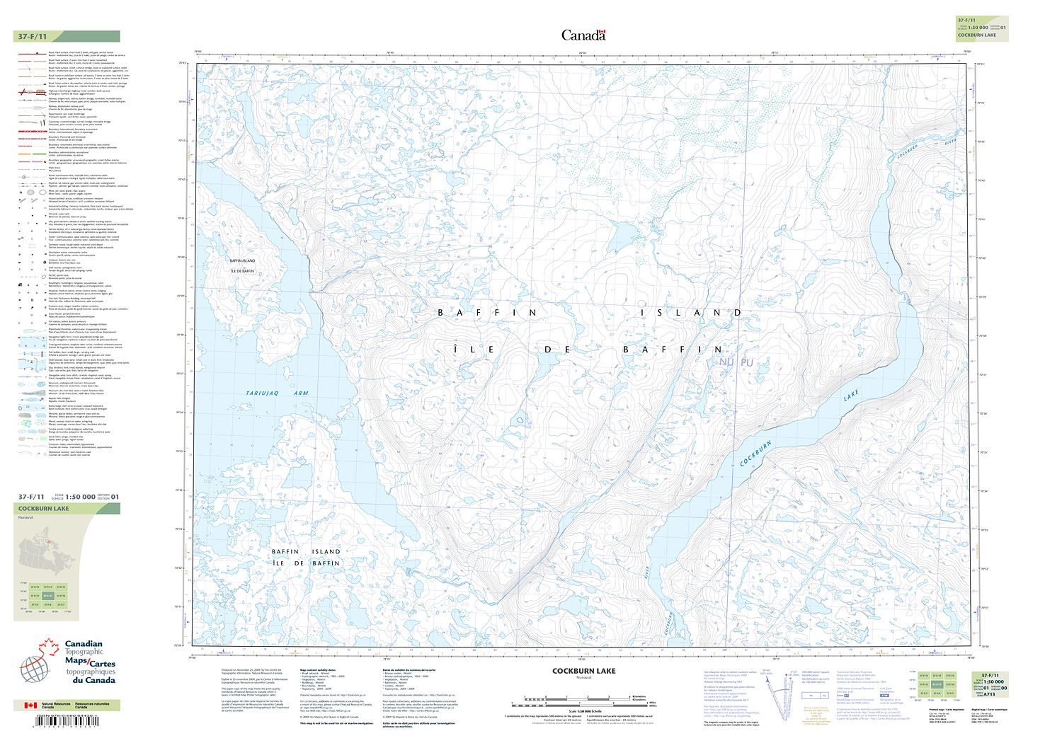 037F11 - COCKBURN LAKE - Topographic Map
