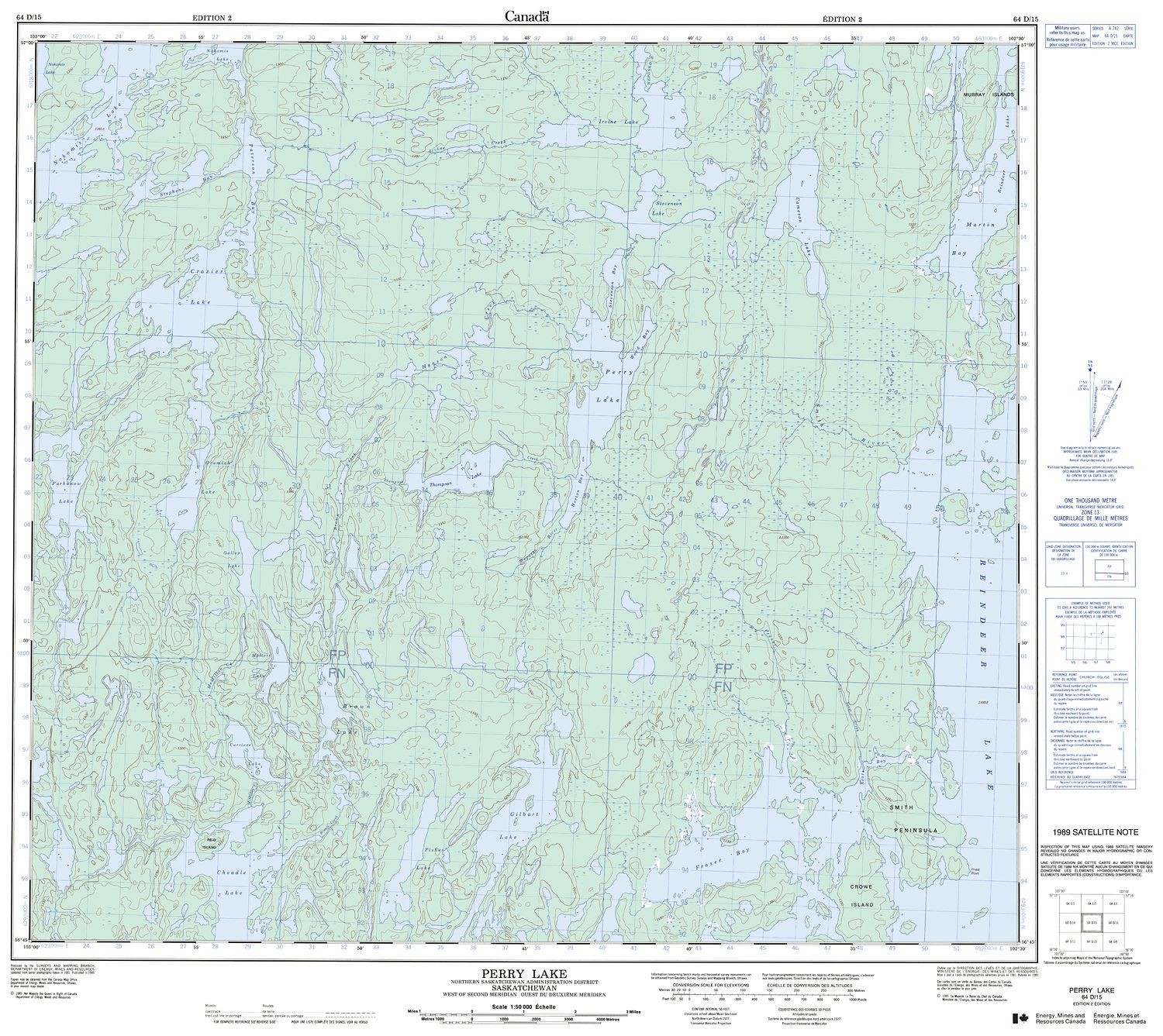 Perry Rays Map 064D15 - PERRY LAKE - Topographic Map