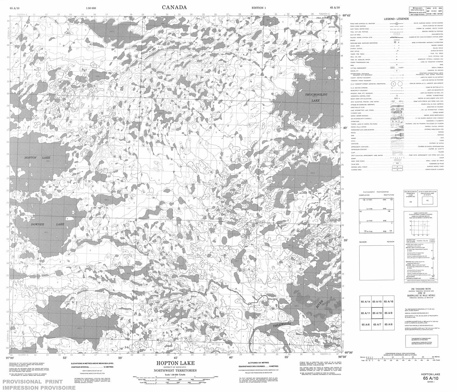 065A10 - HOPTON LAKE - Topographic Map
