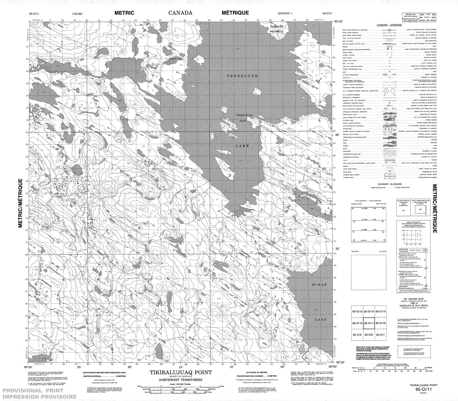 065O11 - TIKIRALUJUAQ POINT - Topographic Map
