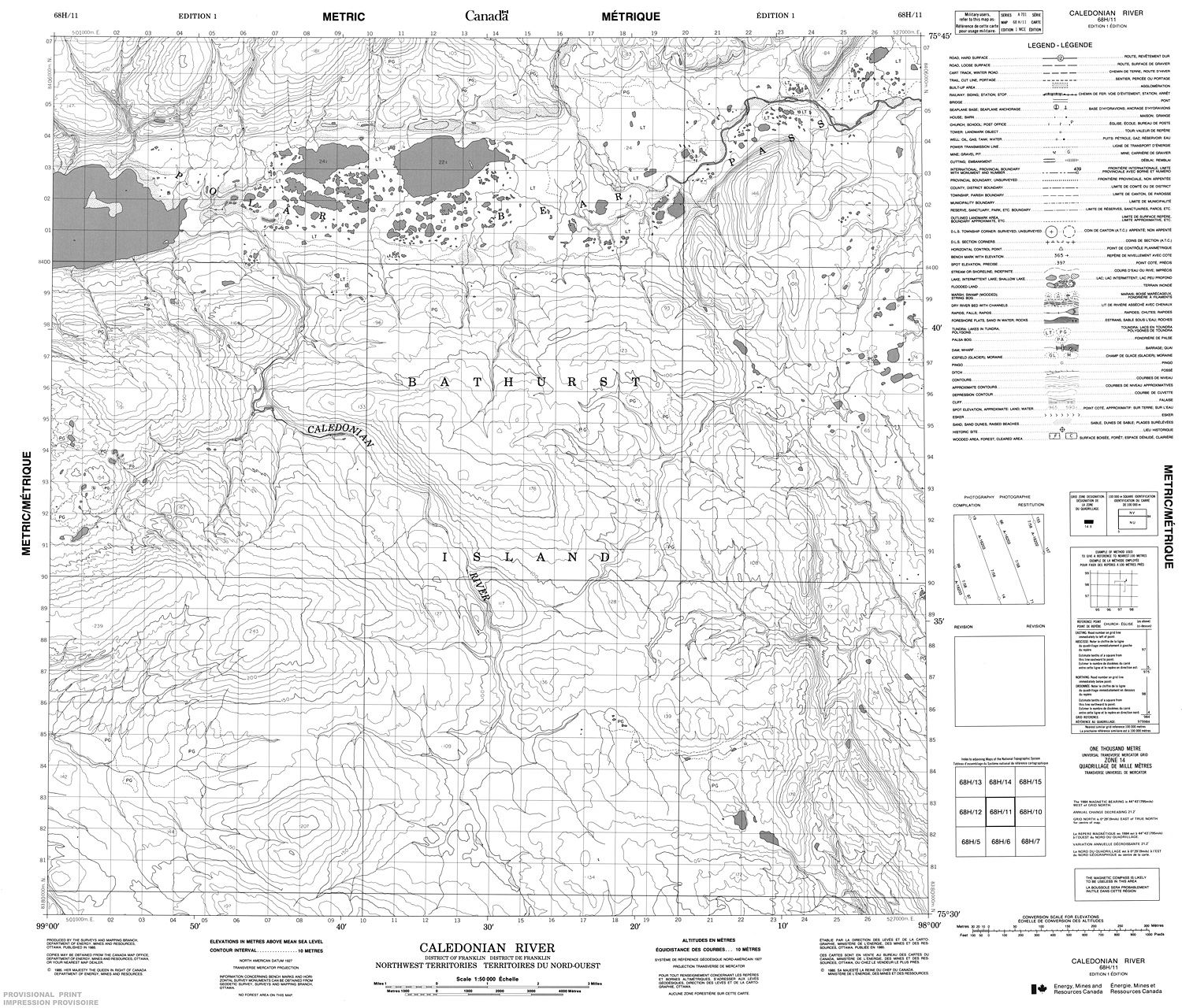 068H11 - CALEDONIAN RIVER - Topographic Map