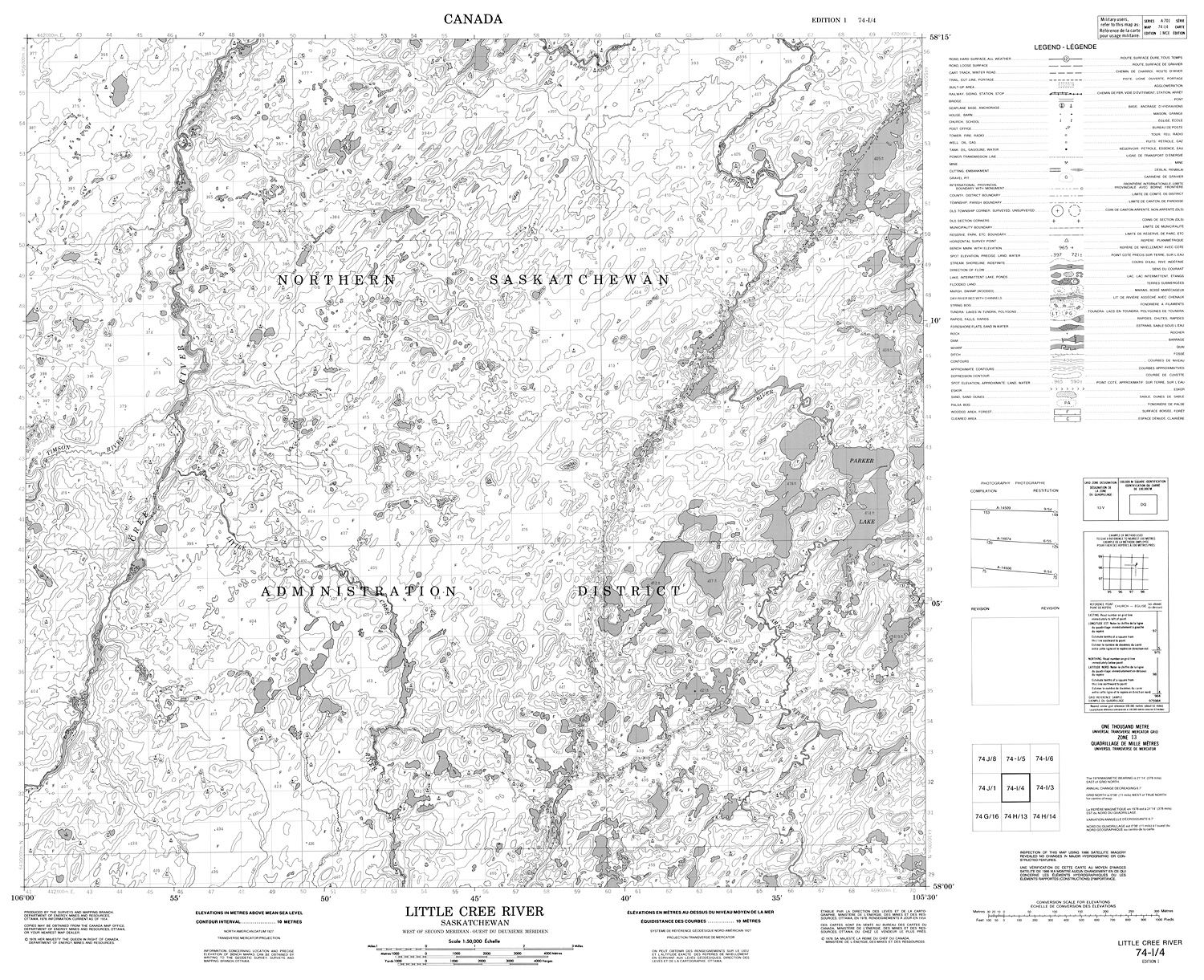 074I04 - LITTLE CREE RIVER - Topographic Map
