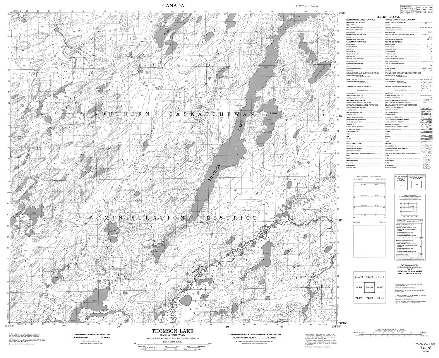 Thomsonlocal Map 074J08 - THOMSON LAKE - Topographic Map