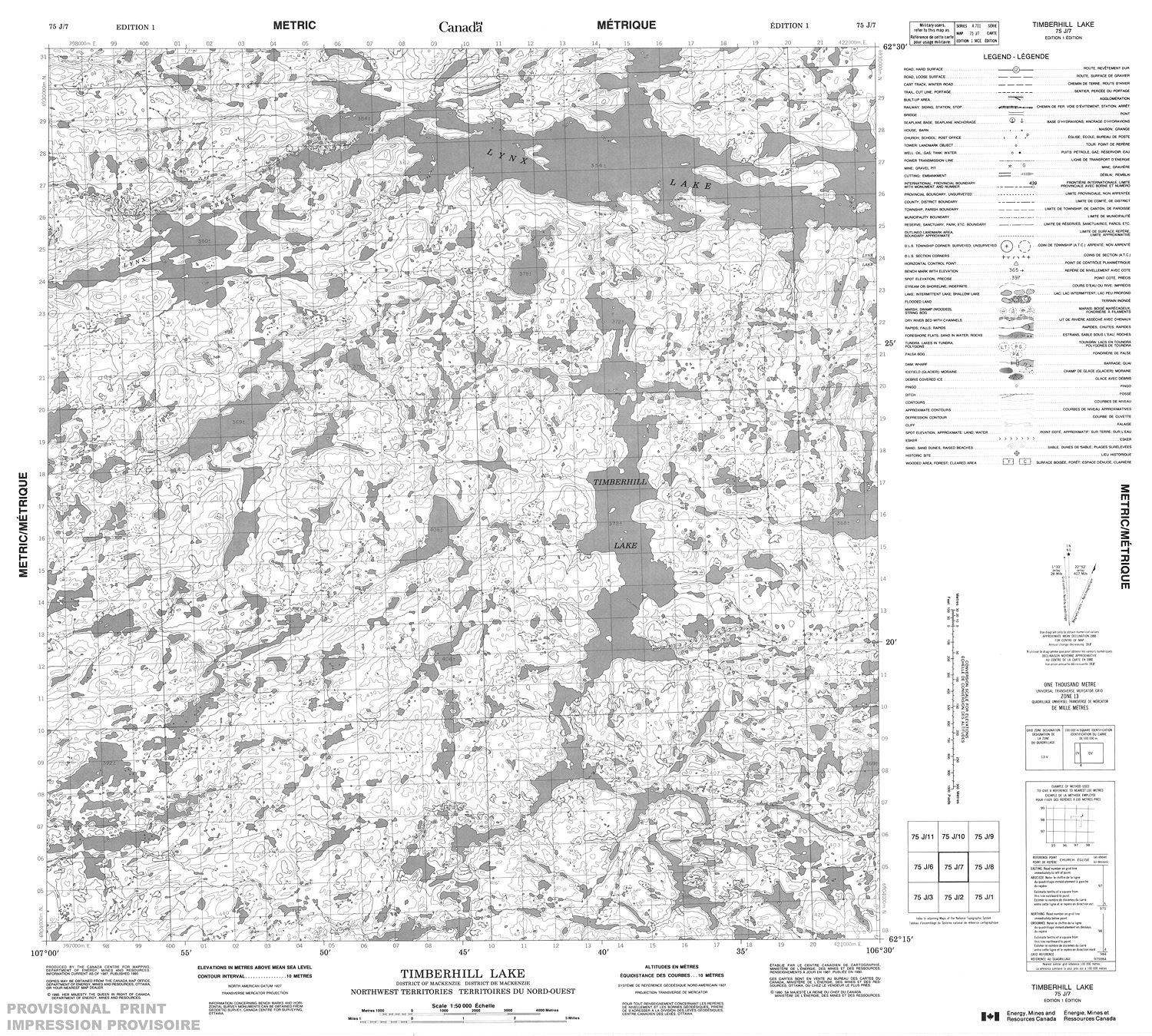 Timberhill 075J07 - TIMBERHILL LAKE - Topographic Map