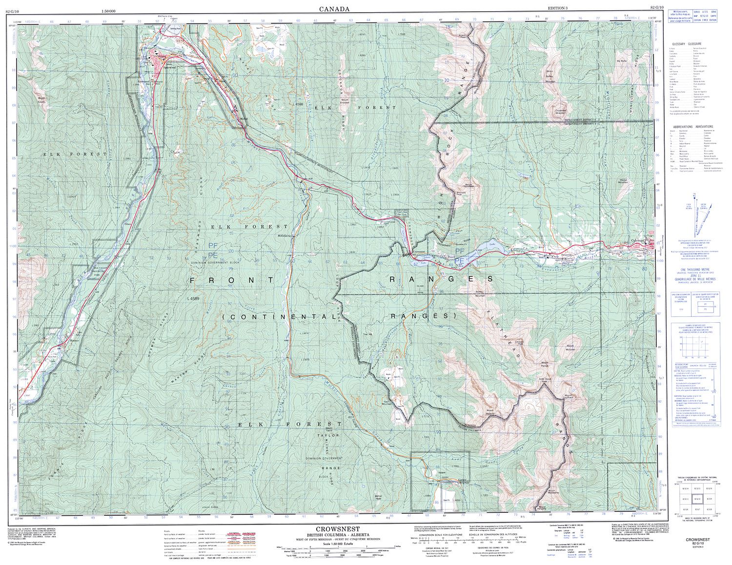 082G10 - CROWSNEST - Topographic Map