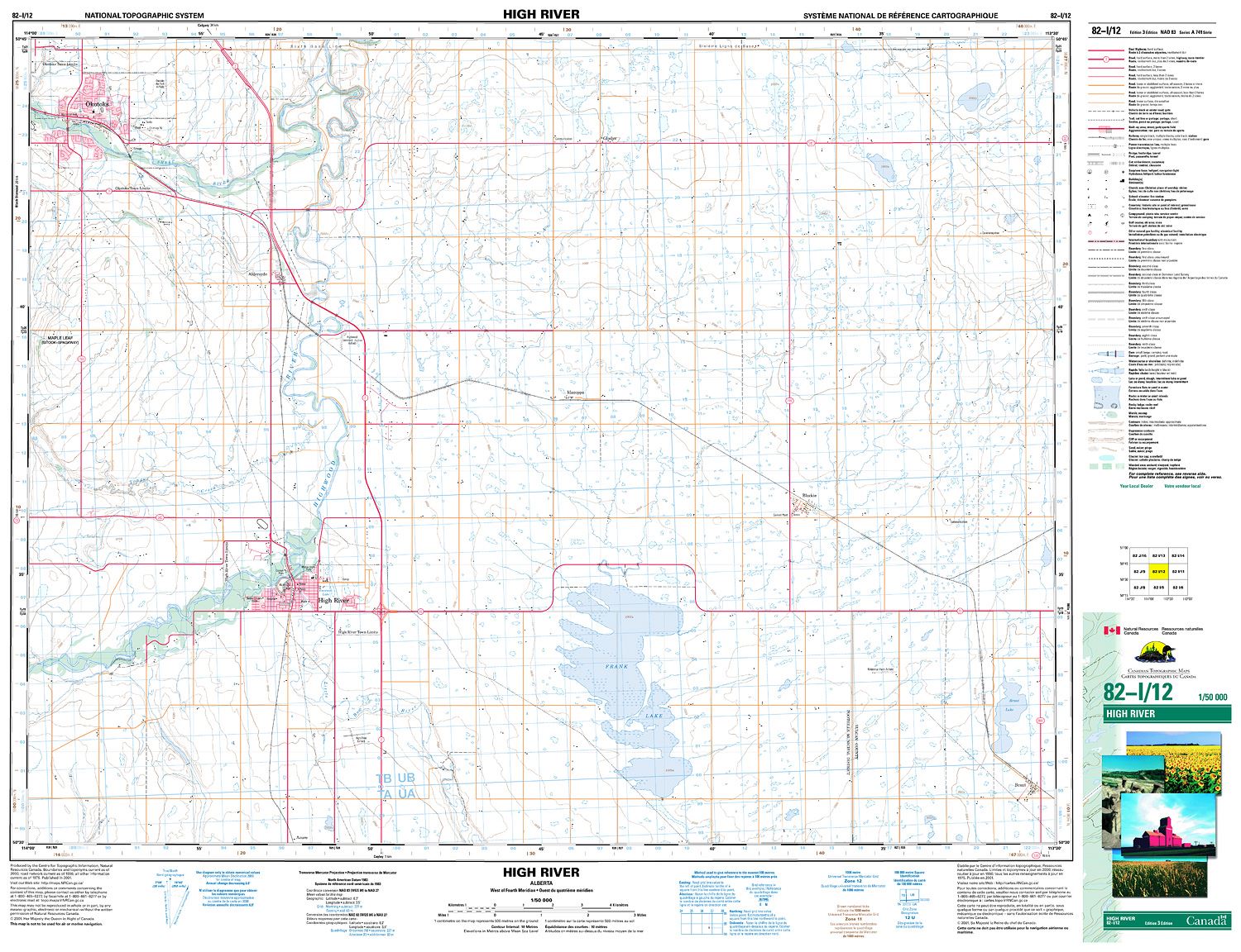 Up Rives Map 082I12 - HIGH RIVER - Topographic Map