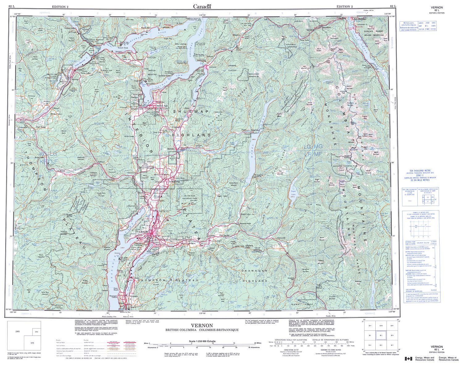 Vermoil Mapa 082L - VERNON - Topographic Map