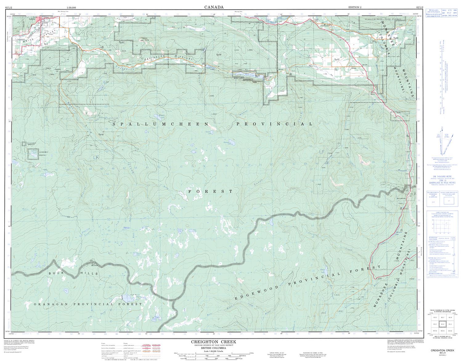 Creic Map 082L02 - CREIGHTON CREEK - Topographic Map
