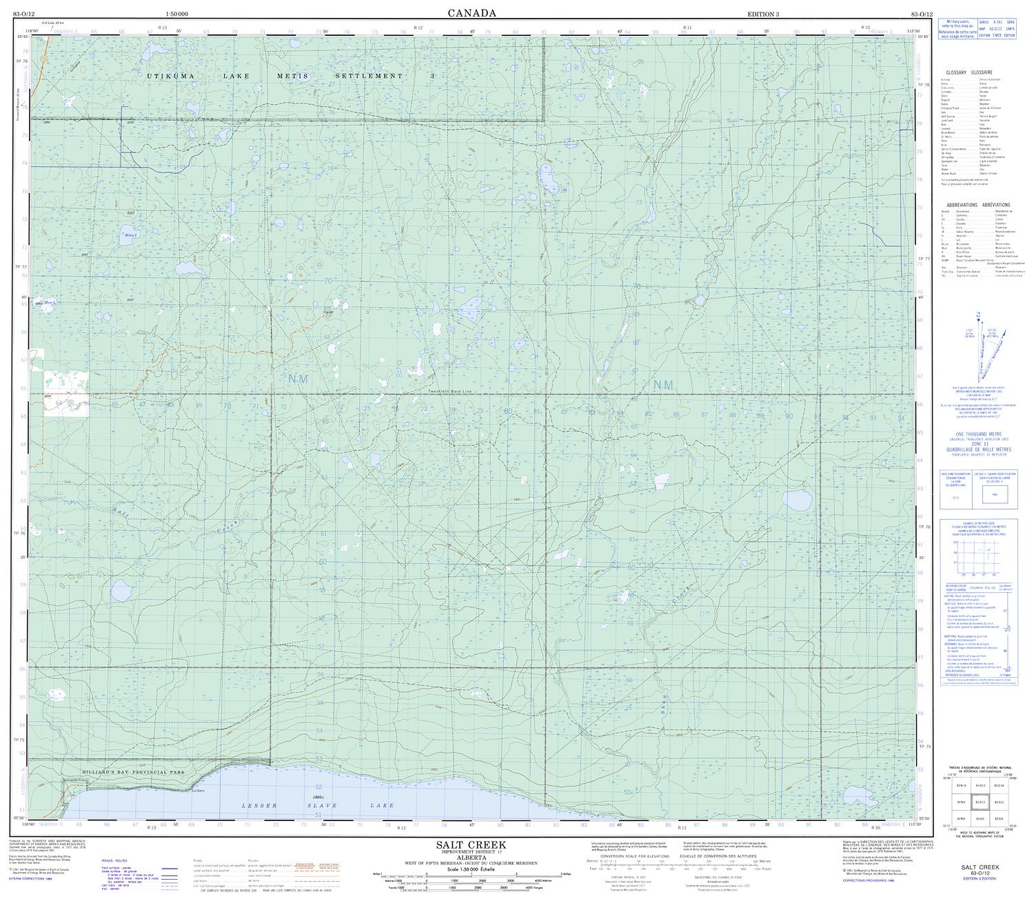 Salt Ridge Mountains Map 083O12 - SALT CREEK - Topographic Map