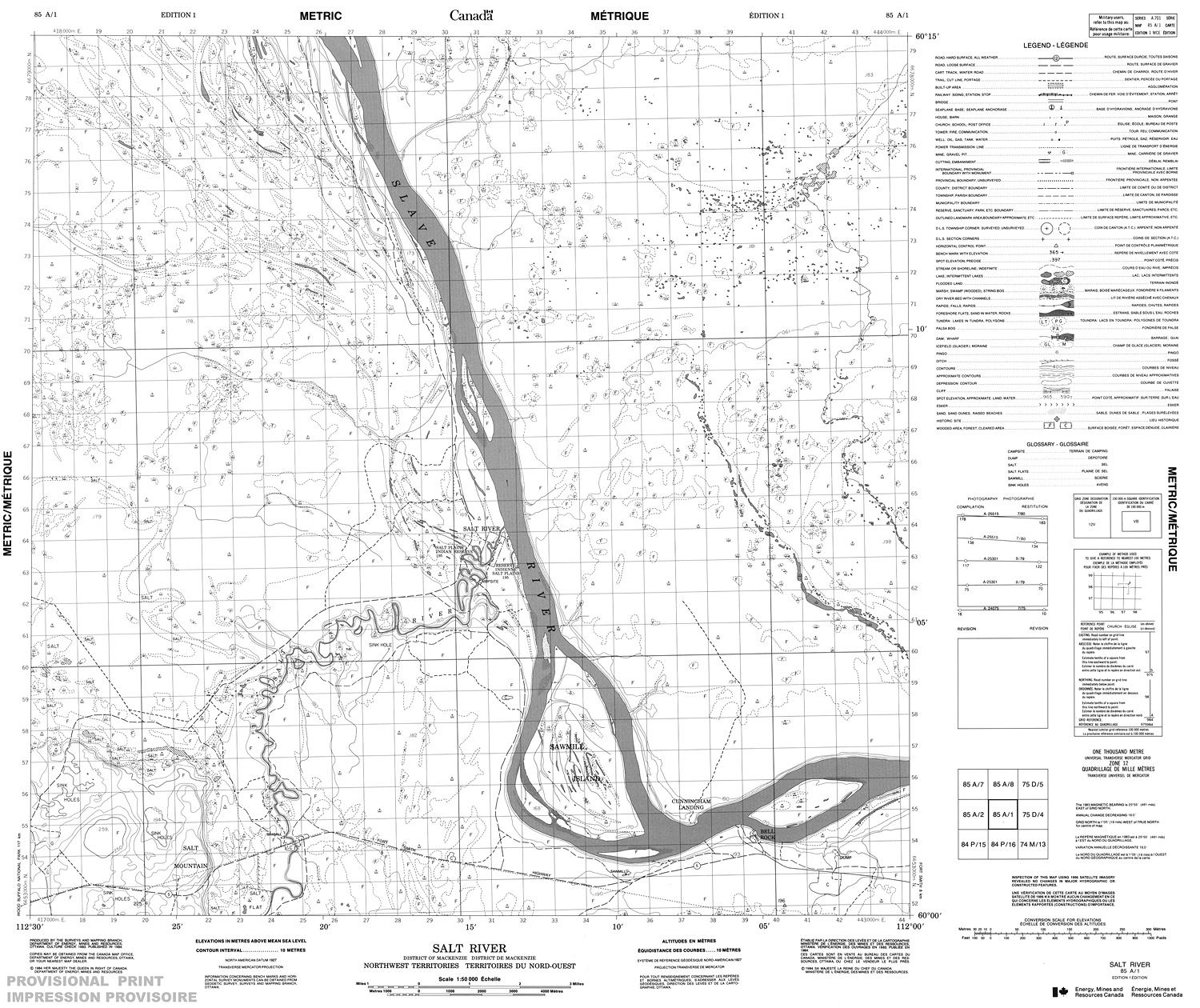 Salt Ridge Mountains Map 085A01 - SALT RIVER - Topographic Map