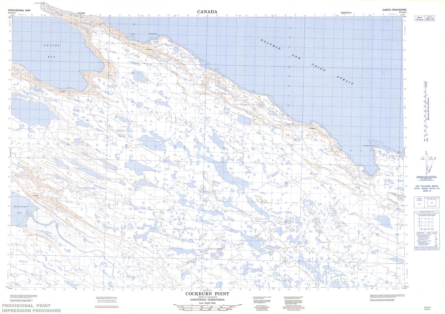087A13 - COCKBURN POINT - Topographic Map