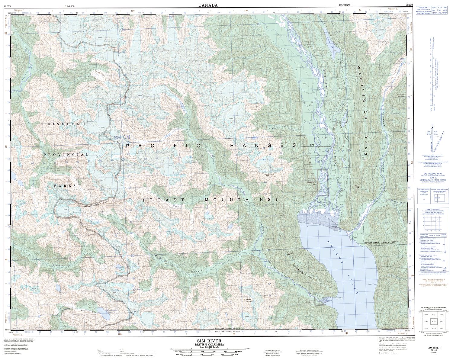092N04 - SIM RIVER - Topographic Map