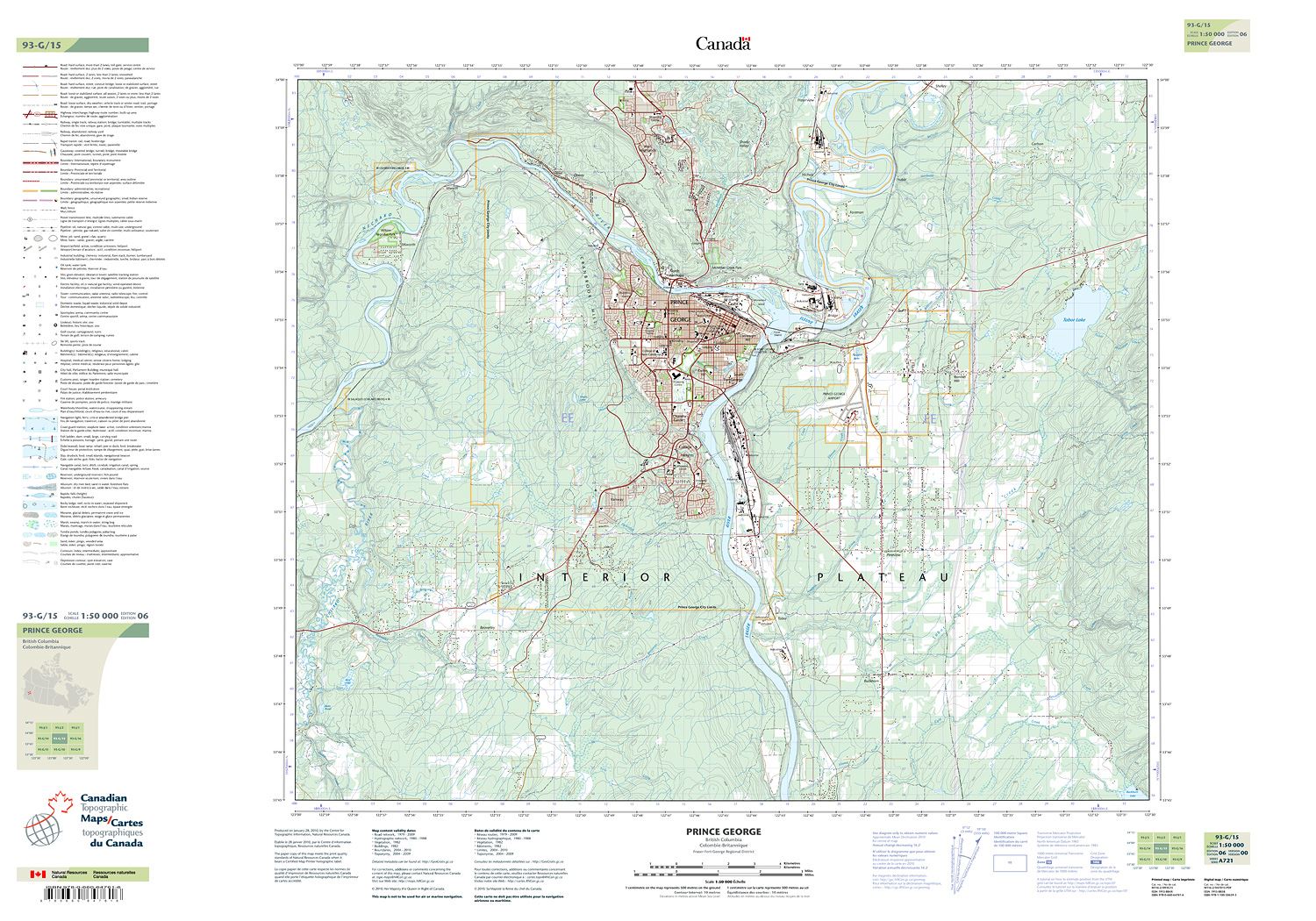 Prince George Postal Code Map 093G15 - PRINCE GEORGE - Topographic Map
