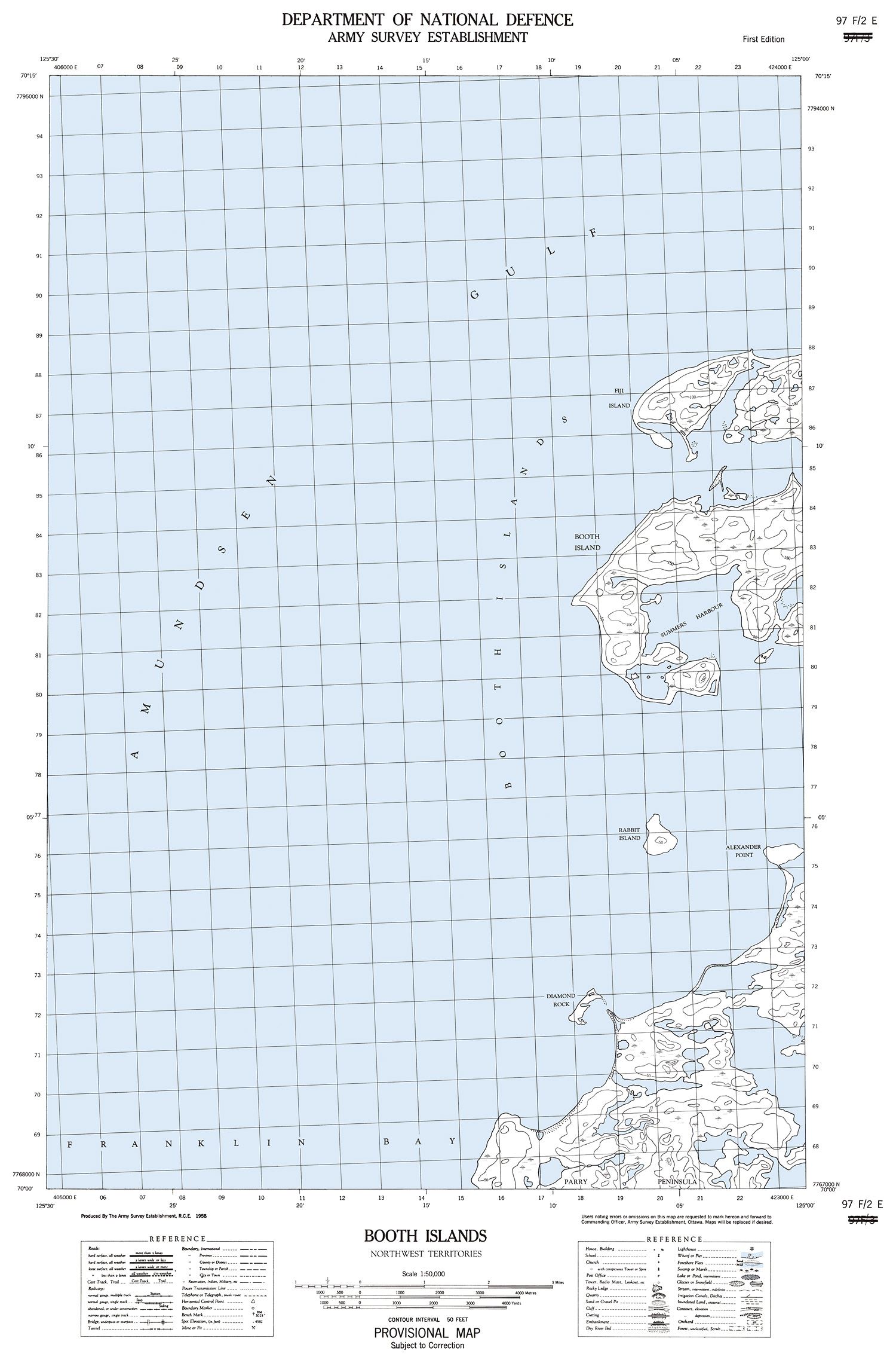 097F02E - BOOTH ISLANDS - Topographic Map