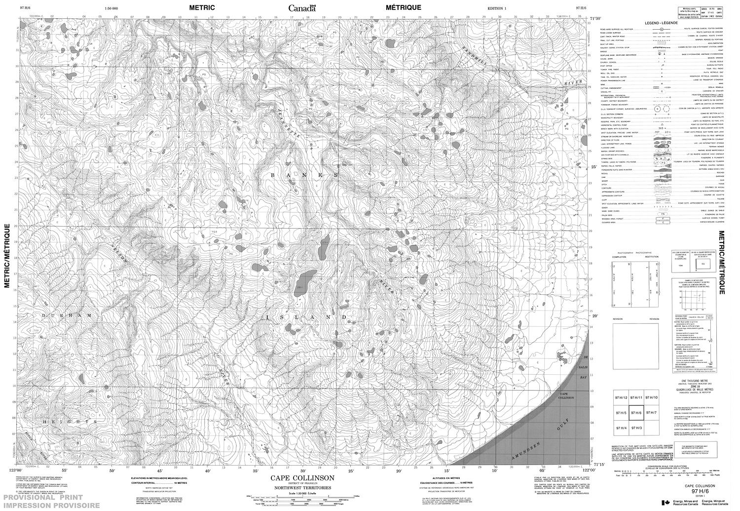 Capson Maps 097H06 - CAPE COLLINSON - Topographic Map