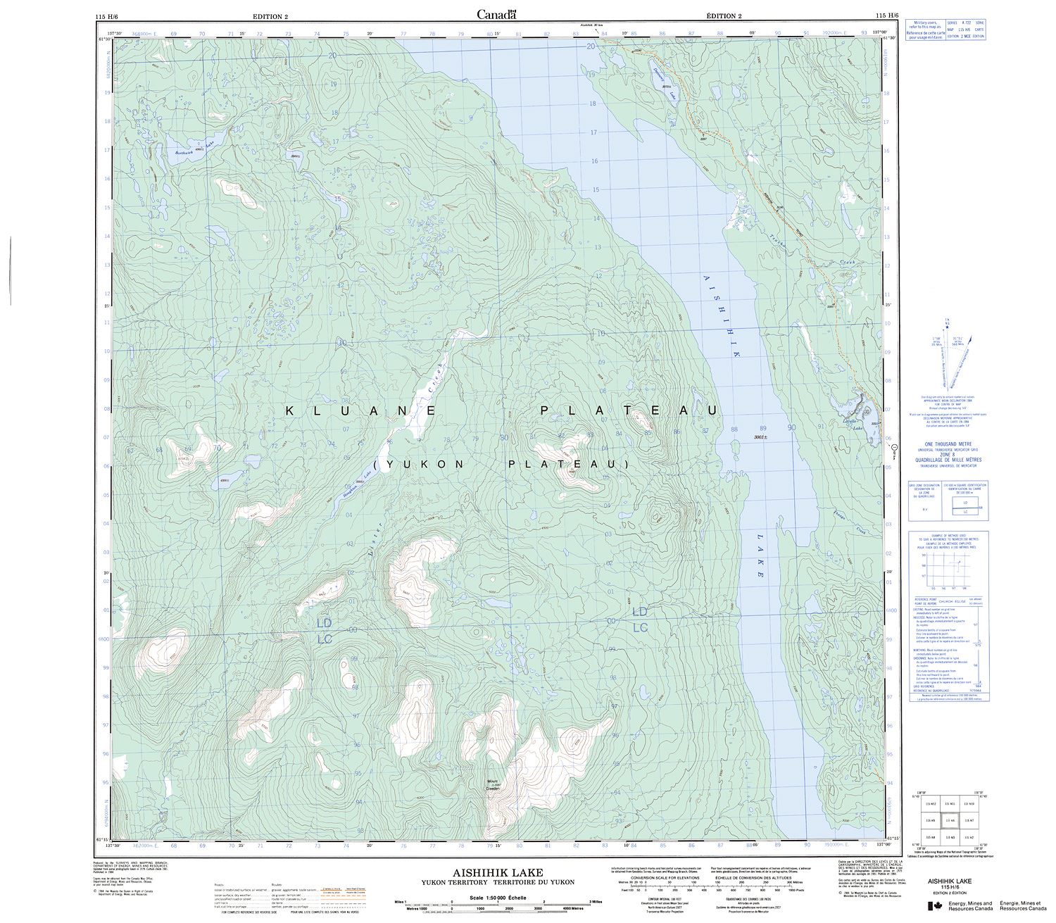 115H06 - AISHIHIK LAKE - Topographic Map