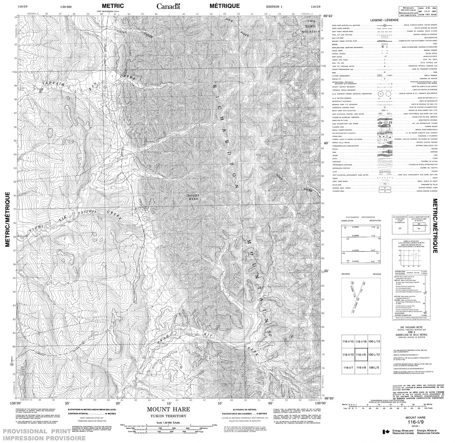116I09 - MOUNT HARE - Topographic Map