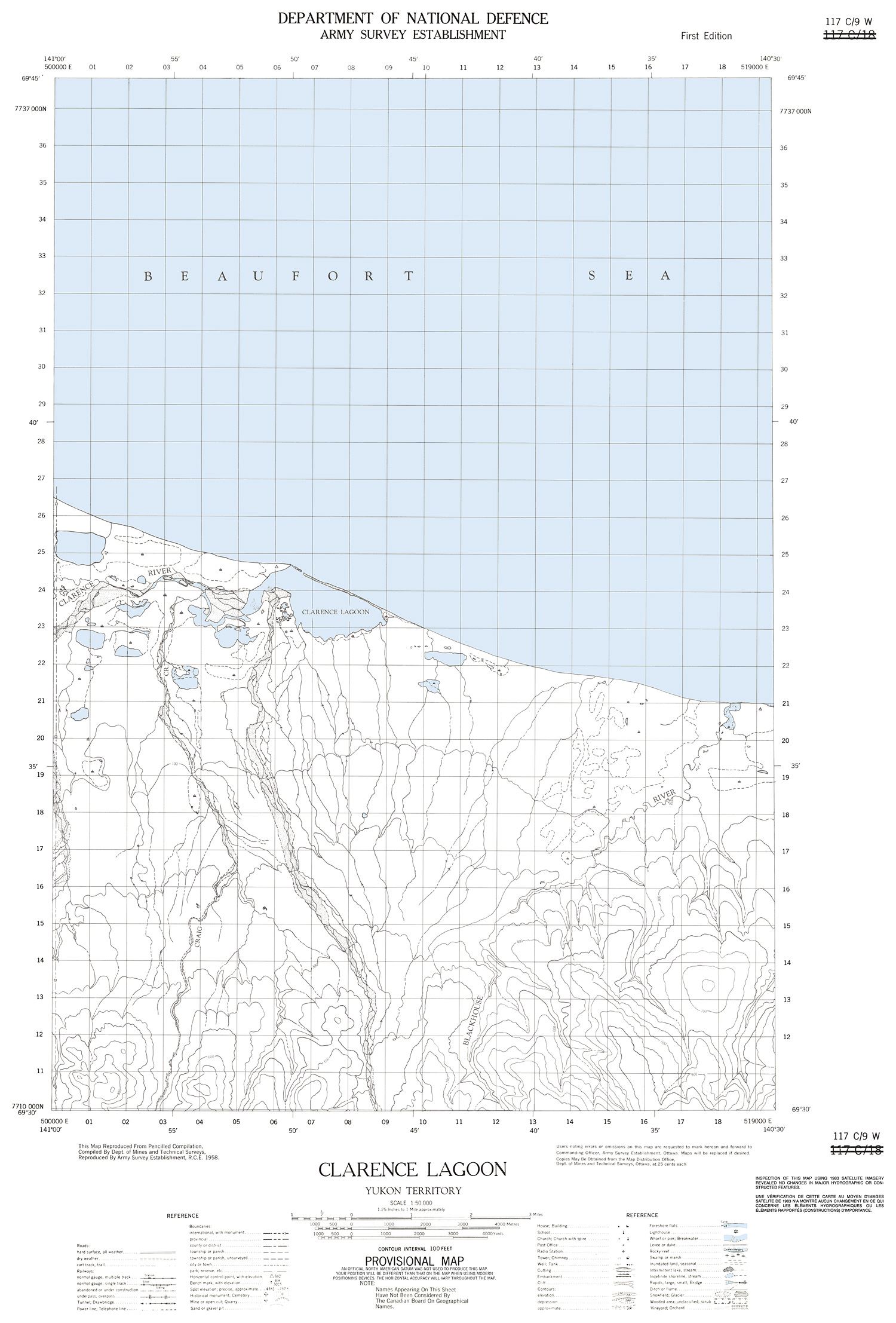 117C09W - CLARENCE LAGOON - Topographic Map