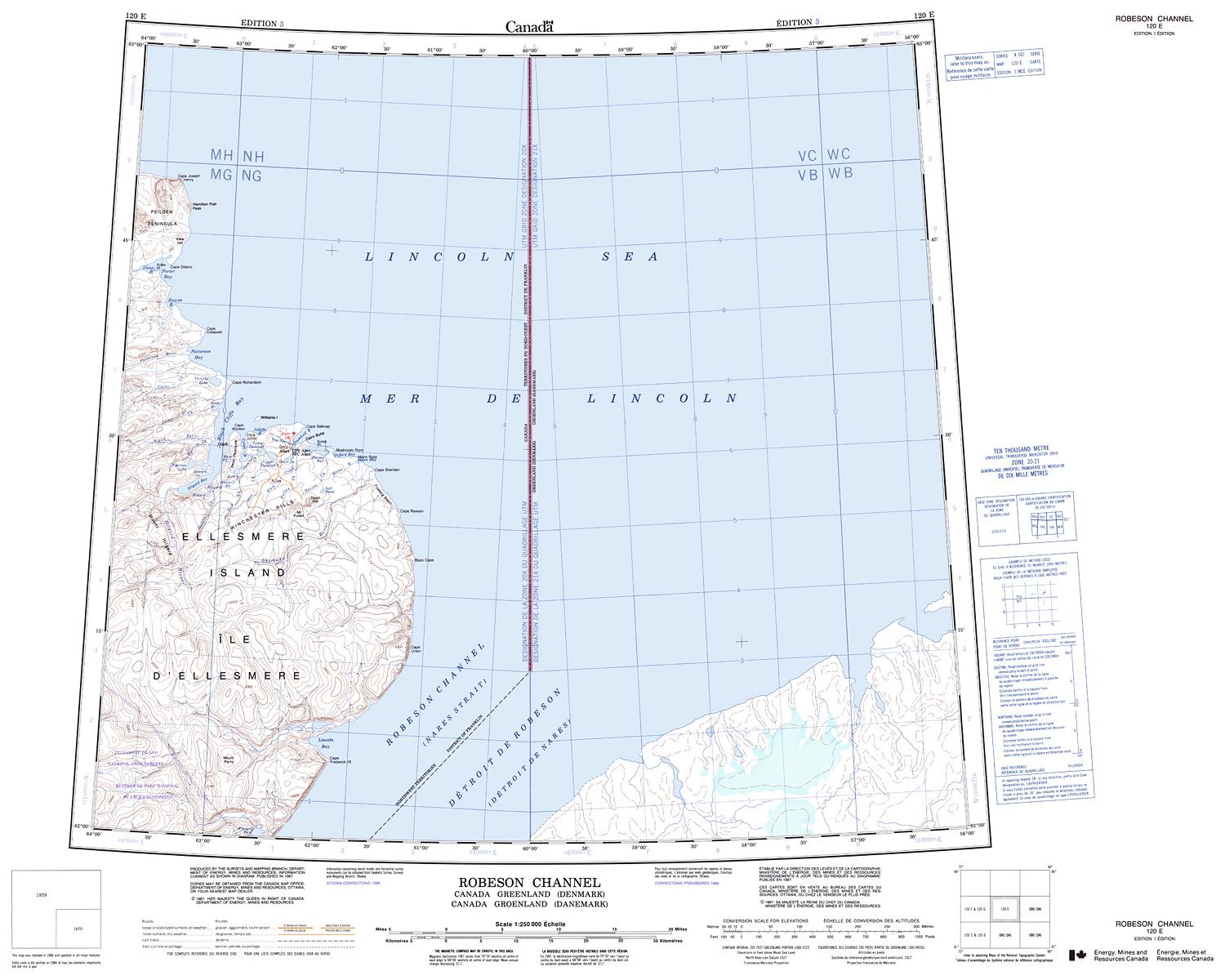 Robson Rance Map 120E - ROBESON CHANNEL - Topographic Map