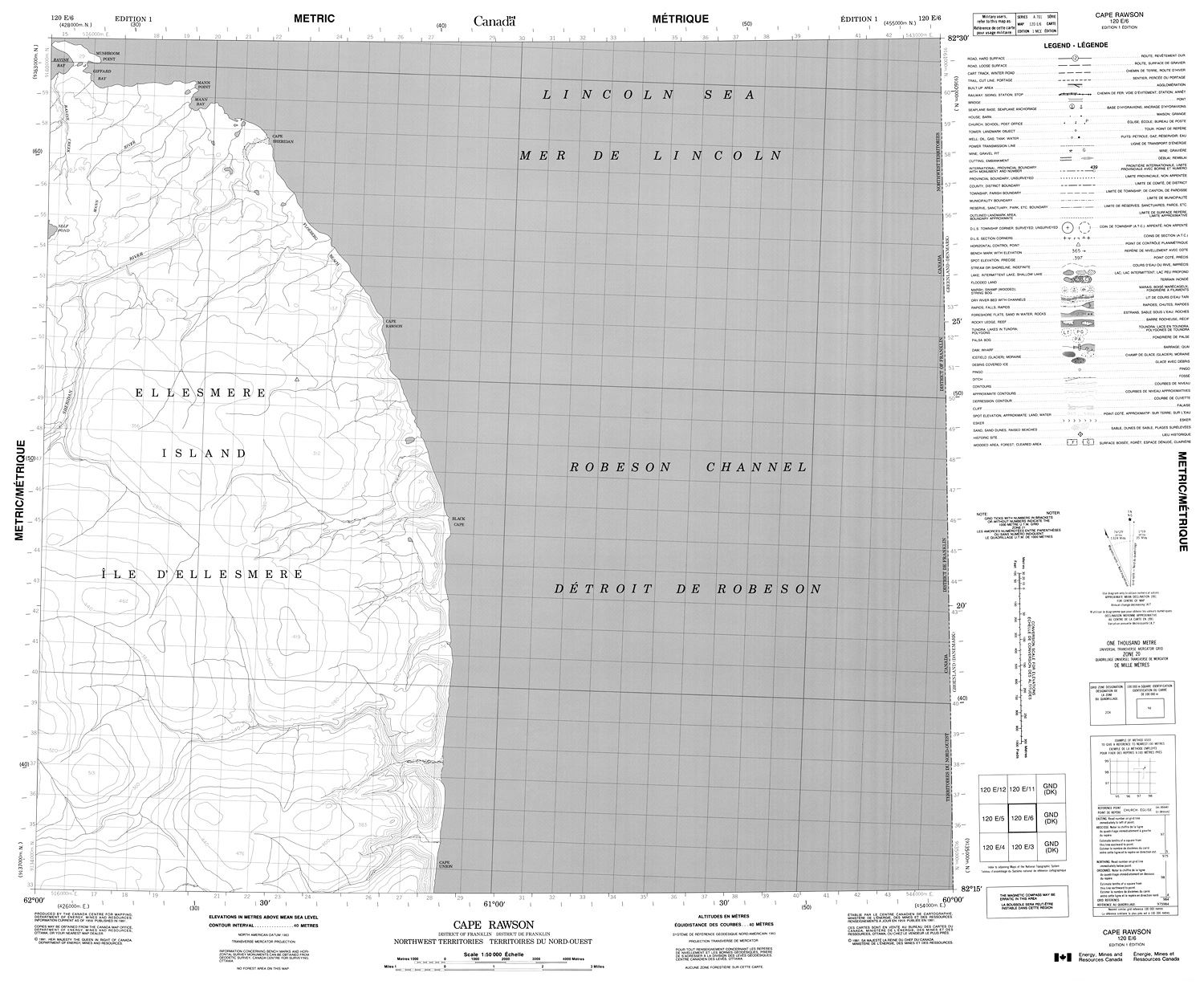 Capson Maps 120E06 - CAPE RAWSON - Topographic Map