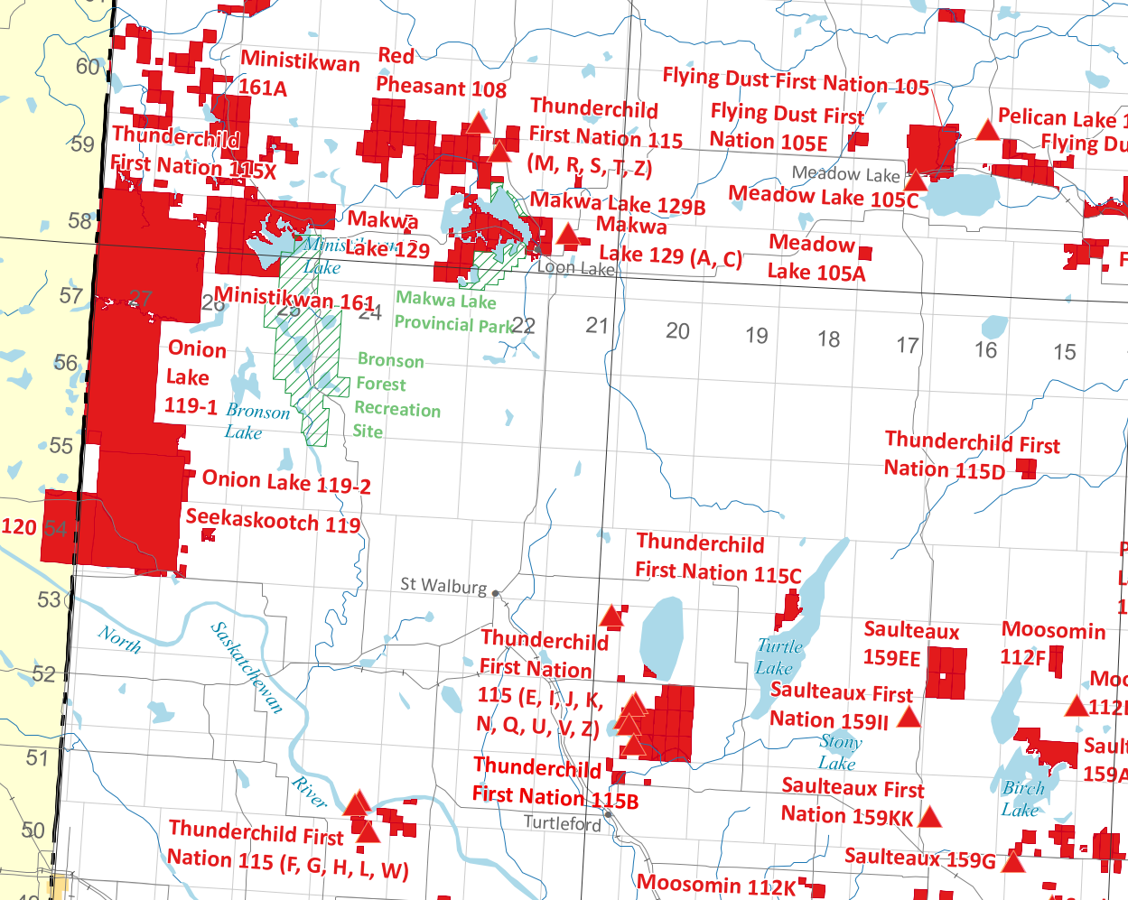 First Nations Map Of Saskatchewan