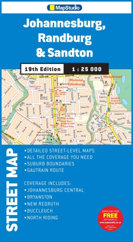Randburg Sandton Travel Road Map Coverage Areas MS536 2 